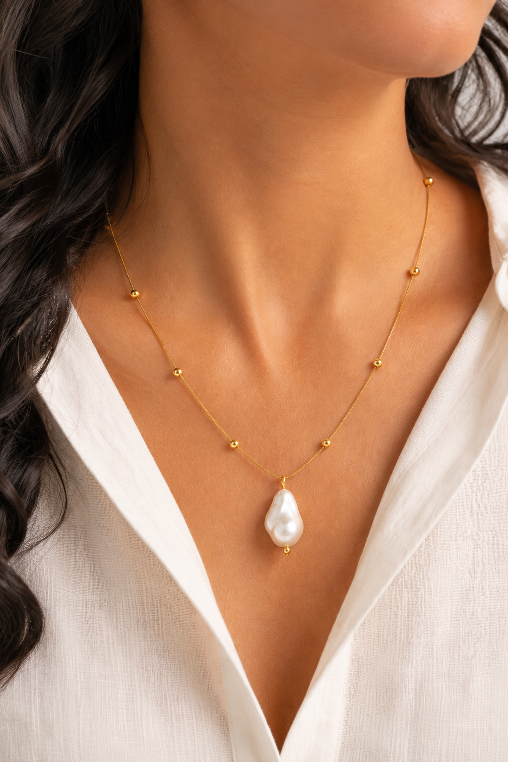 Perla Halskette goldfarben